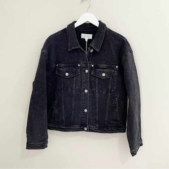 Dear John NWT Jules Washed Down Black Denim Jacket - Picture 2 of 7